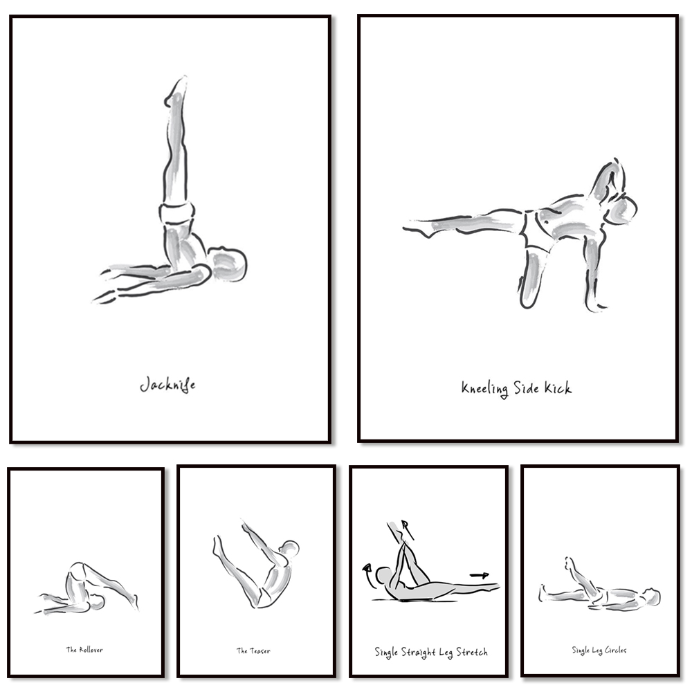 Infographies en noir et blanc  - Pilates Yoga Combined avis et prix