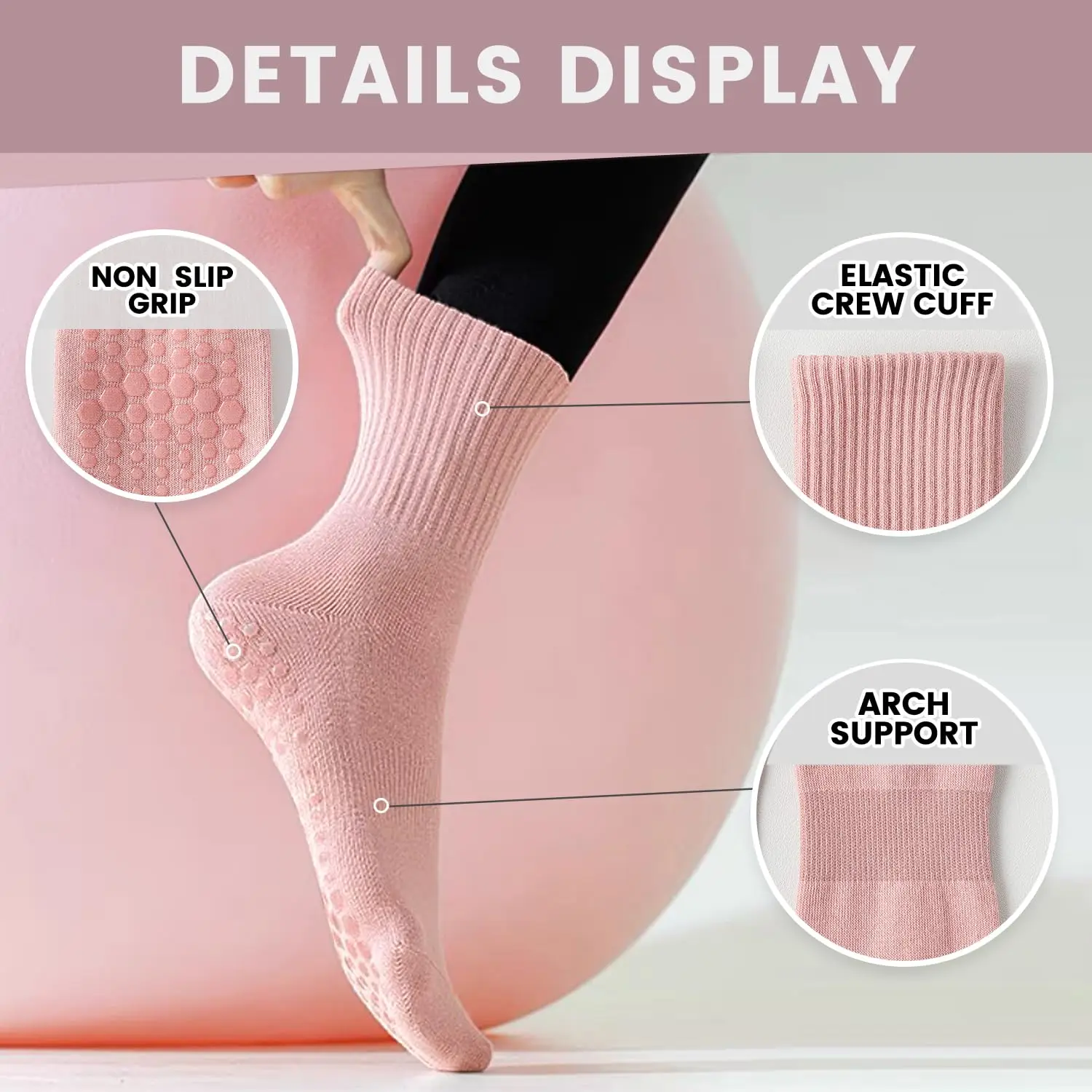 4 paires de chaussettes de yog - Pilates & Yoga Unleashed International Academy avis et prix